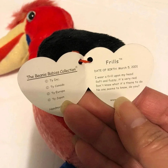 Vintage Ty Beanie Babies Frills the Parrot 2001 - Picture 2 of 6